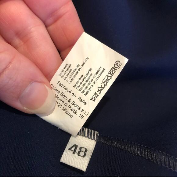 Chiara Boni dark blue oversized bell sleeve boatneck dress size 48 or Large - Picture 13 of 15